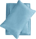 Softan King Micro Fleece Sheets Set, 4-Piece Light Blue - Warm, Plush