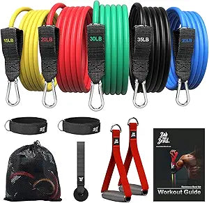 Resistance Bands Set for Workout by BOB AND BRAD - 125 lbs