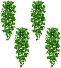 Artificial Hanging Pothos Vines 4-Pack - Lush 43.3in Faux Greenery