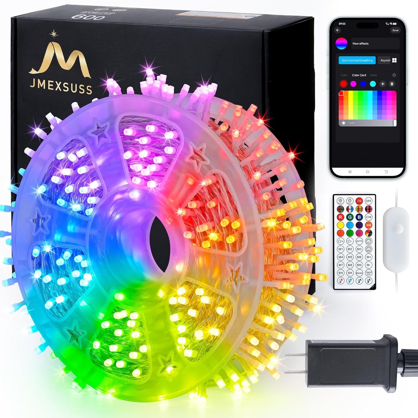 JMEXSUSS 600 LED RGB String Lights for Indoor and Outdoor Use