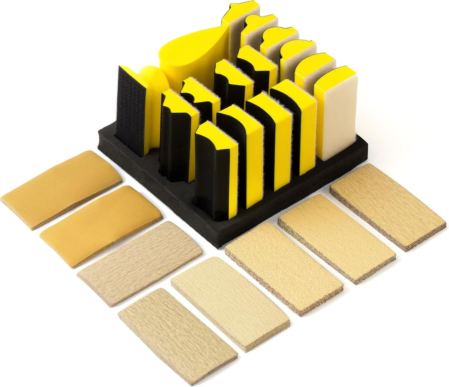 56 PCS Hand Sanding Block Set for Woodworking and Auto Projects