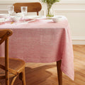 Solino Home Linen Striped Tablecloth 60 x 108 in - Narrow Red
