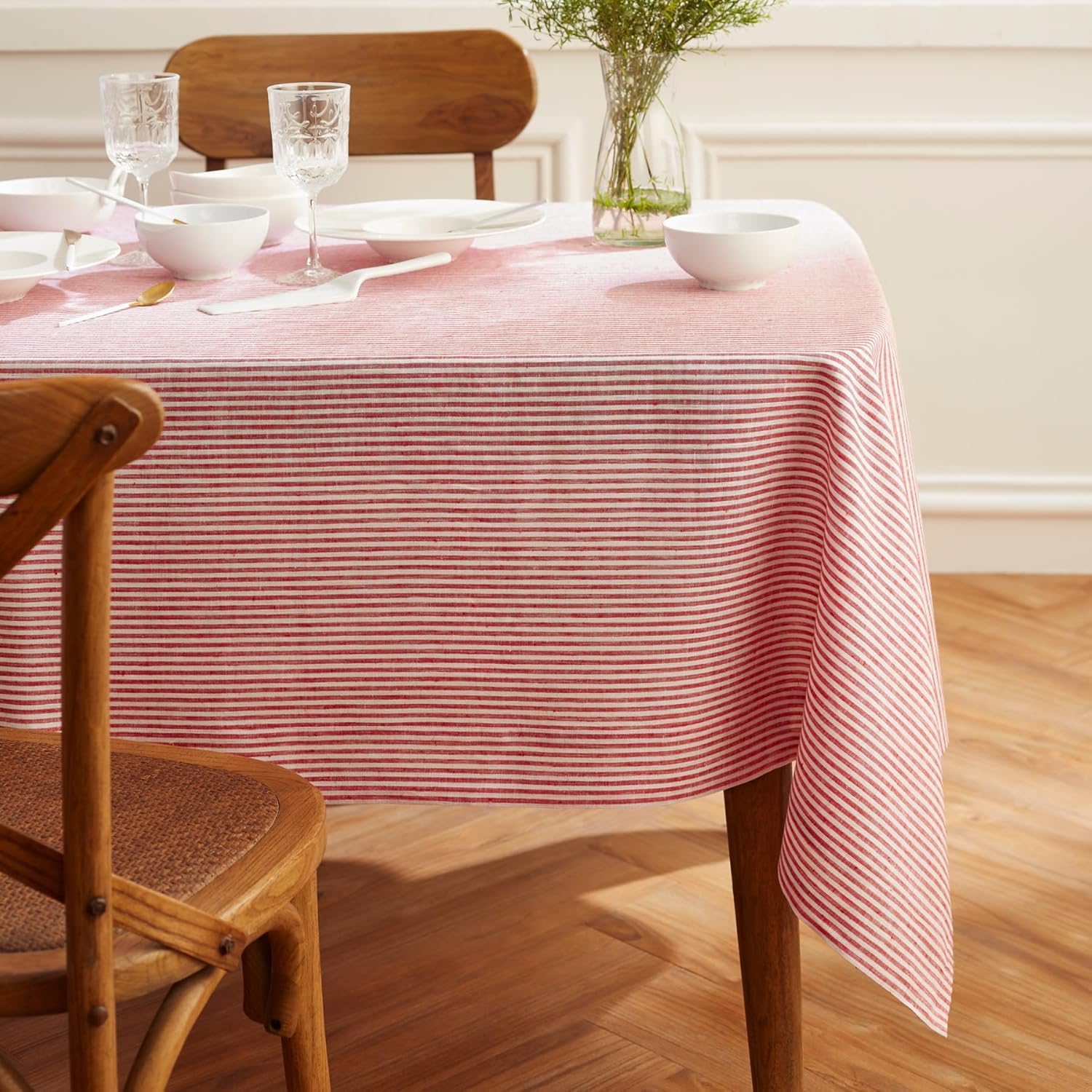 Elegant 100% Pure Linen Tablecloth for Stylish Holiday Dining