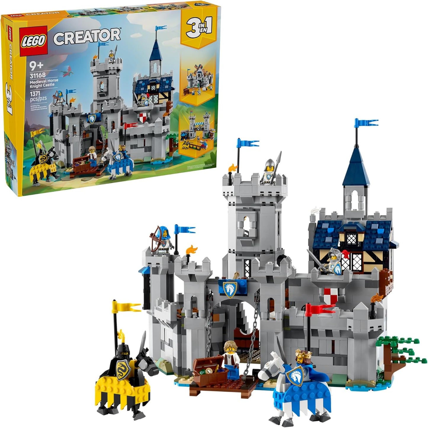 LEGO Creator 3 in 1 Medieval Horse Knight Castle Toy for Kids