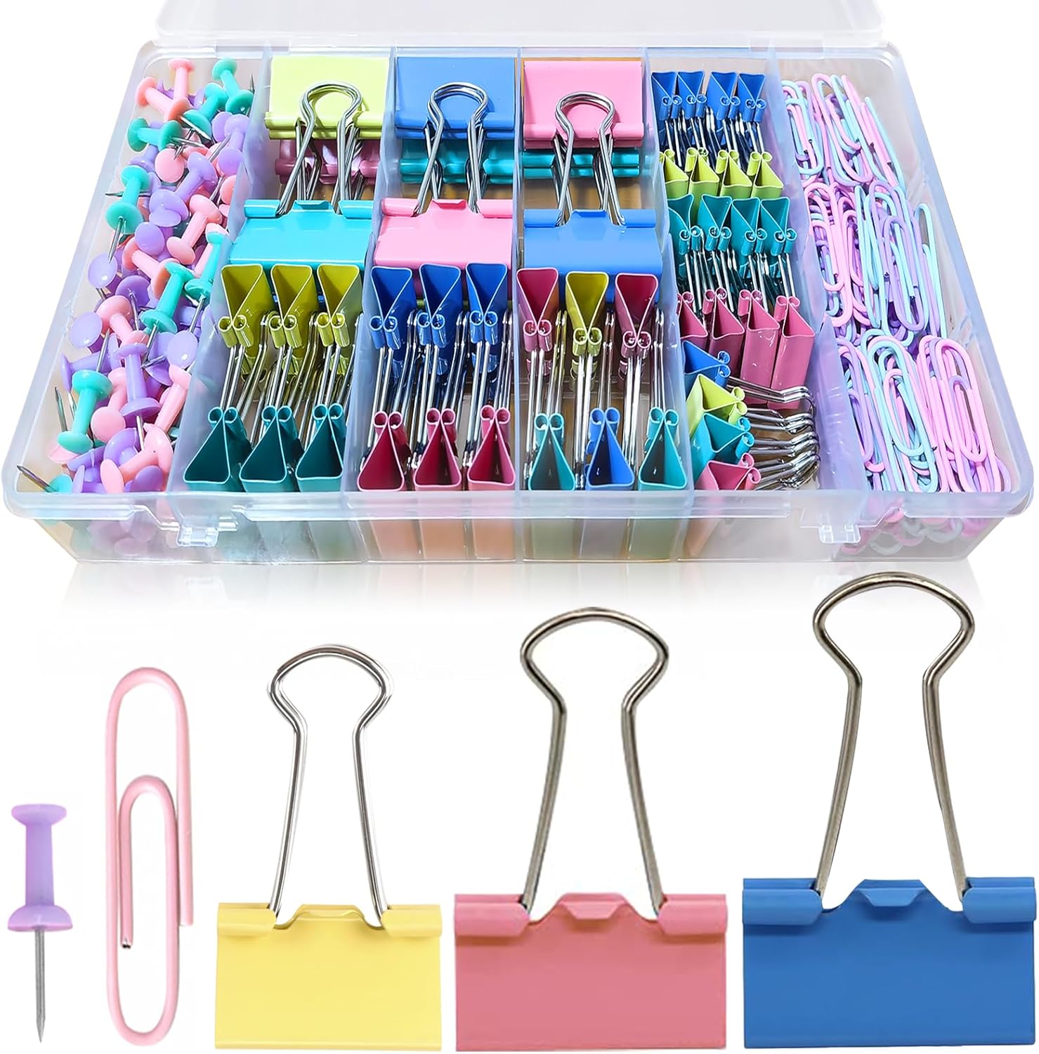 Assorted 240PCS Paper Clips & Binder Clips Set