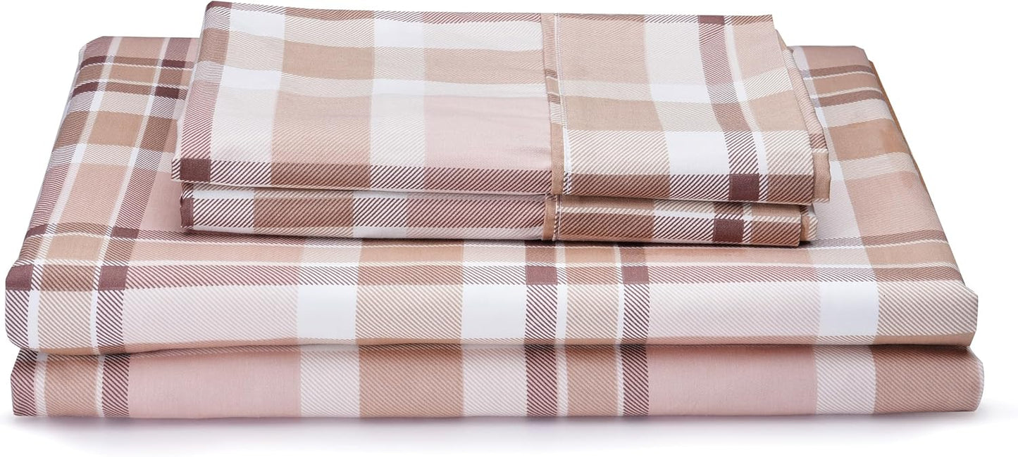 100% Cotton Twin Size Bed Sheets - Breathable & Durable Set
