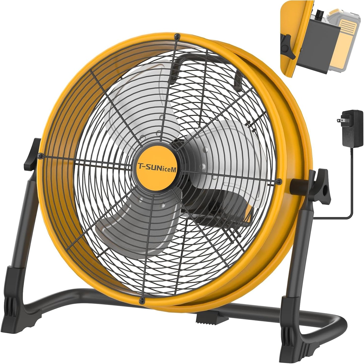 12in Battery Operated Floor Fan for Dewalt 20V Max Power