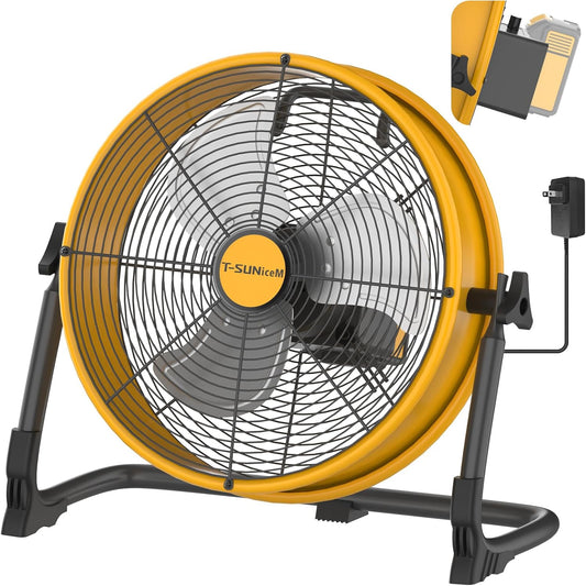12in Battery Operated Floor Fan for Dewalt 20V Max Power