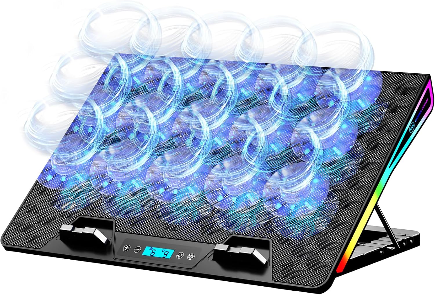 AICHESON Laptop Cooling Pad with 15 Fans and RGB Lights