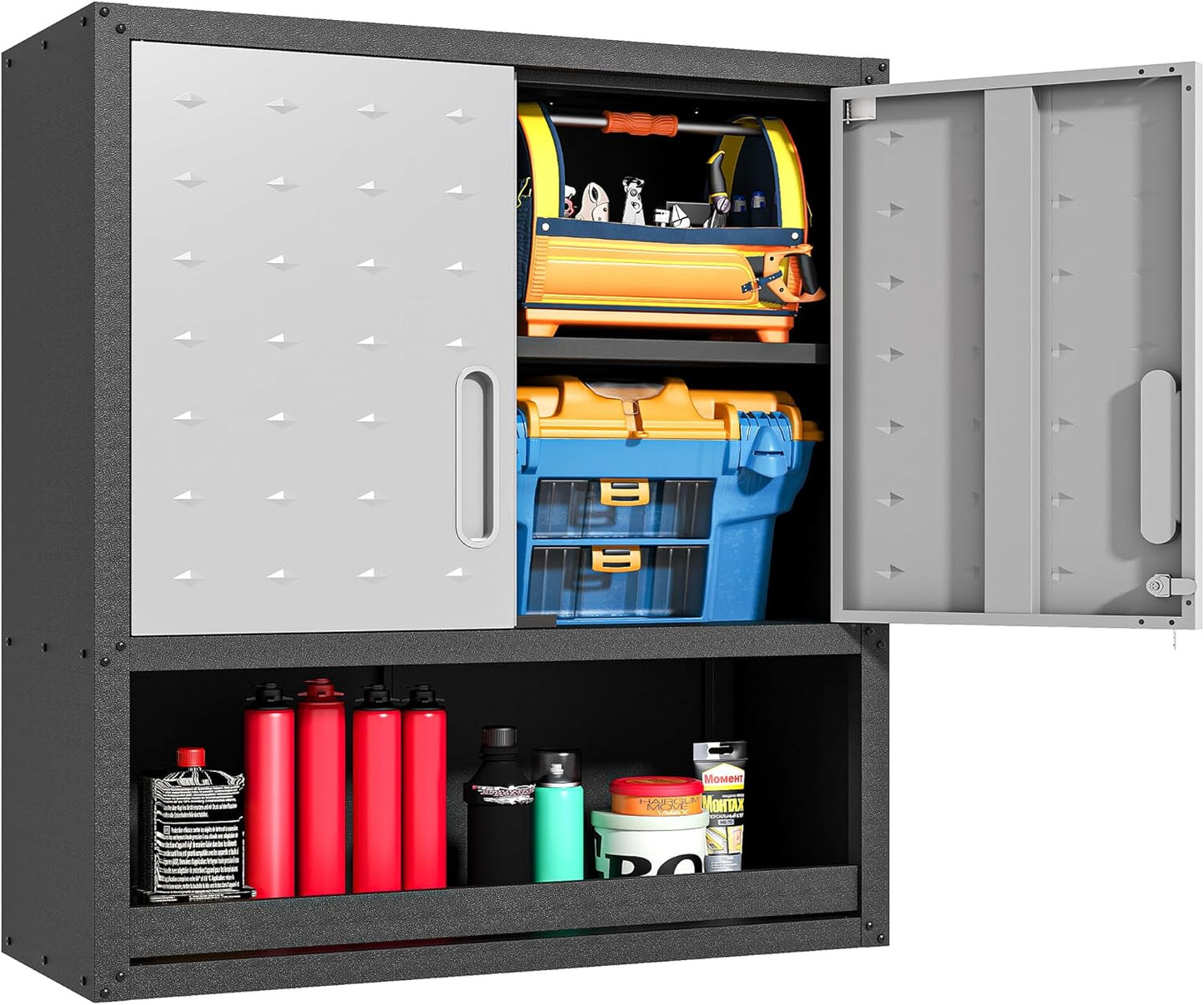 Metal Wall Cabinets with Doors for Efficient Garage Storage