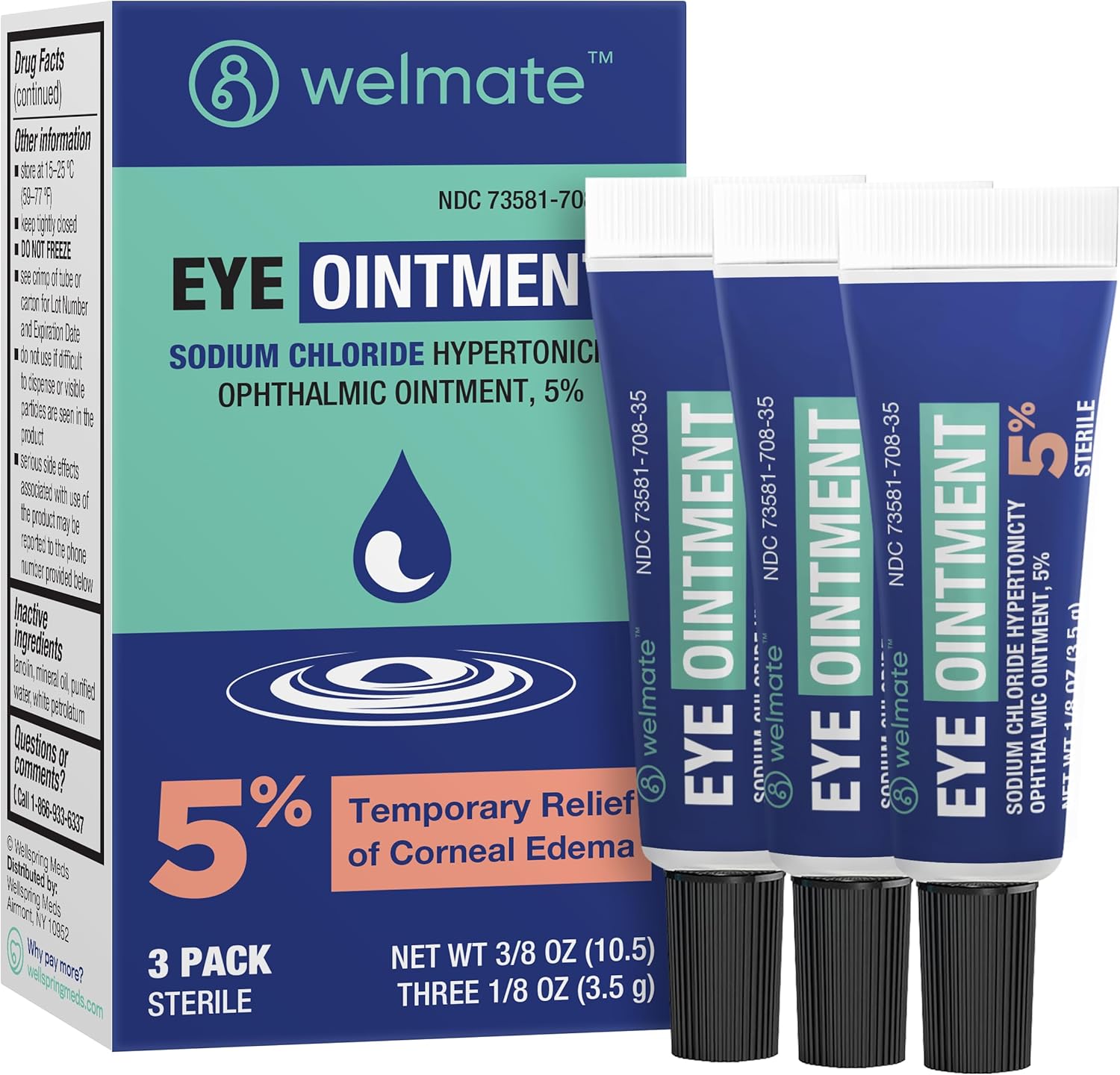 WELMATE Eye Ointment for Corneal Edema Relief - 3 Tubes