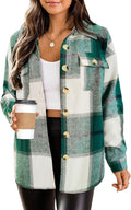 Stylish flannel plaid shacket for women by HOTOUCH for everyday use