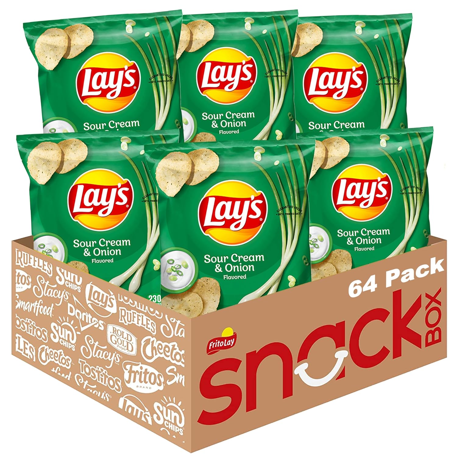 Lay's Potato Chips Sour Cream & Onion Flavor Snack Pack of 64