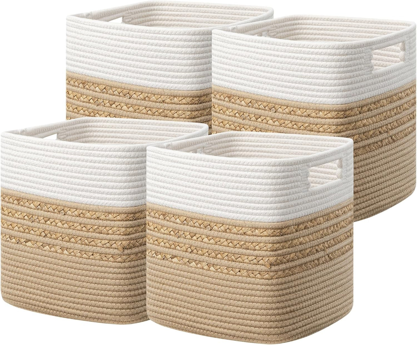 Storage Cubes for Organizing: UBBCARE Woven Baskets Set of 4