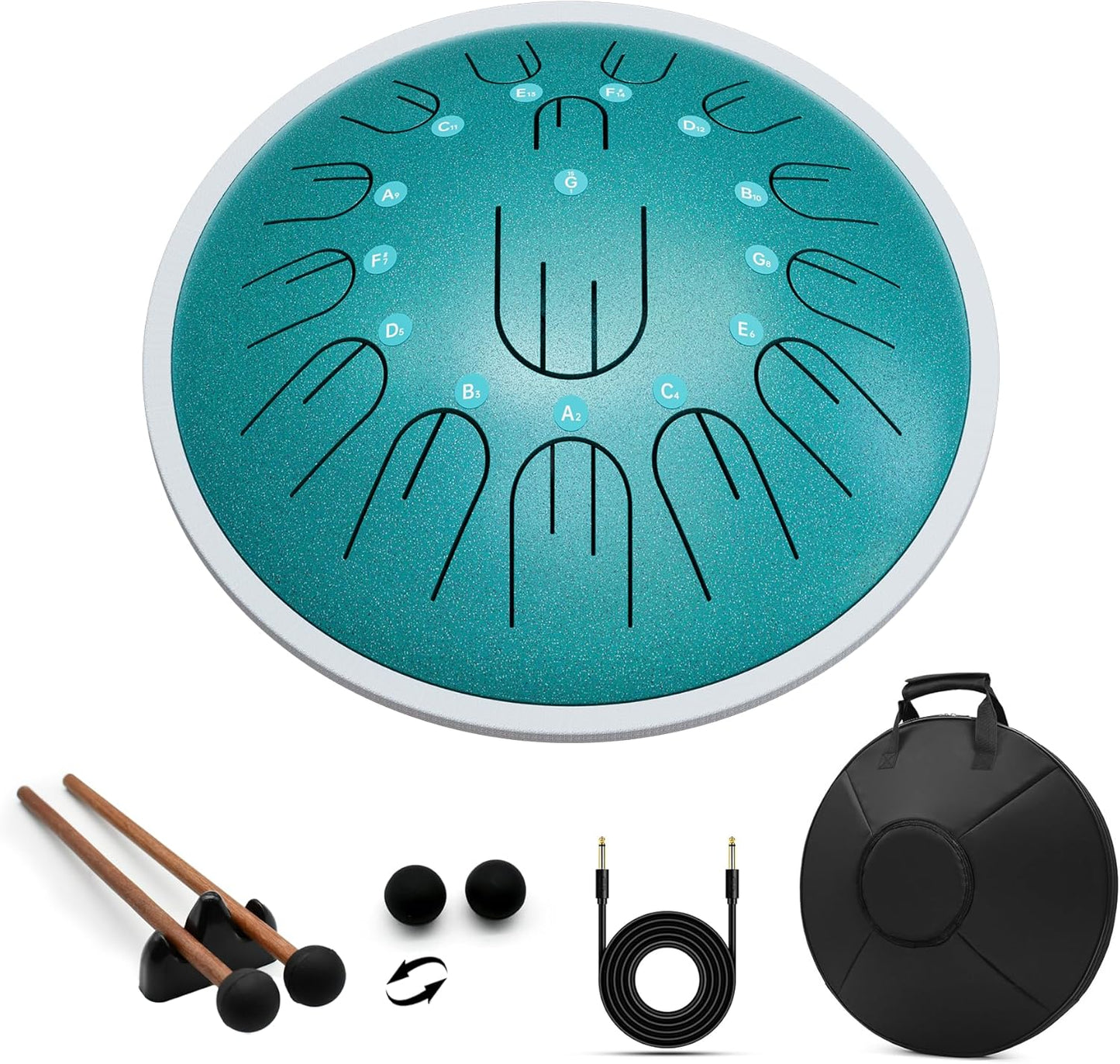 14 Inch 15 Notes Steel Tongue Drum for Musical Freedom