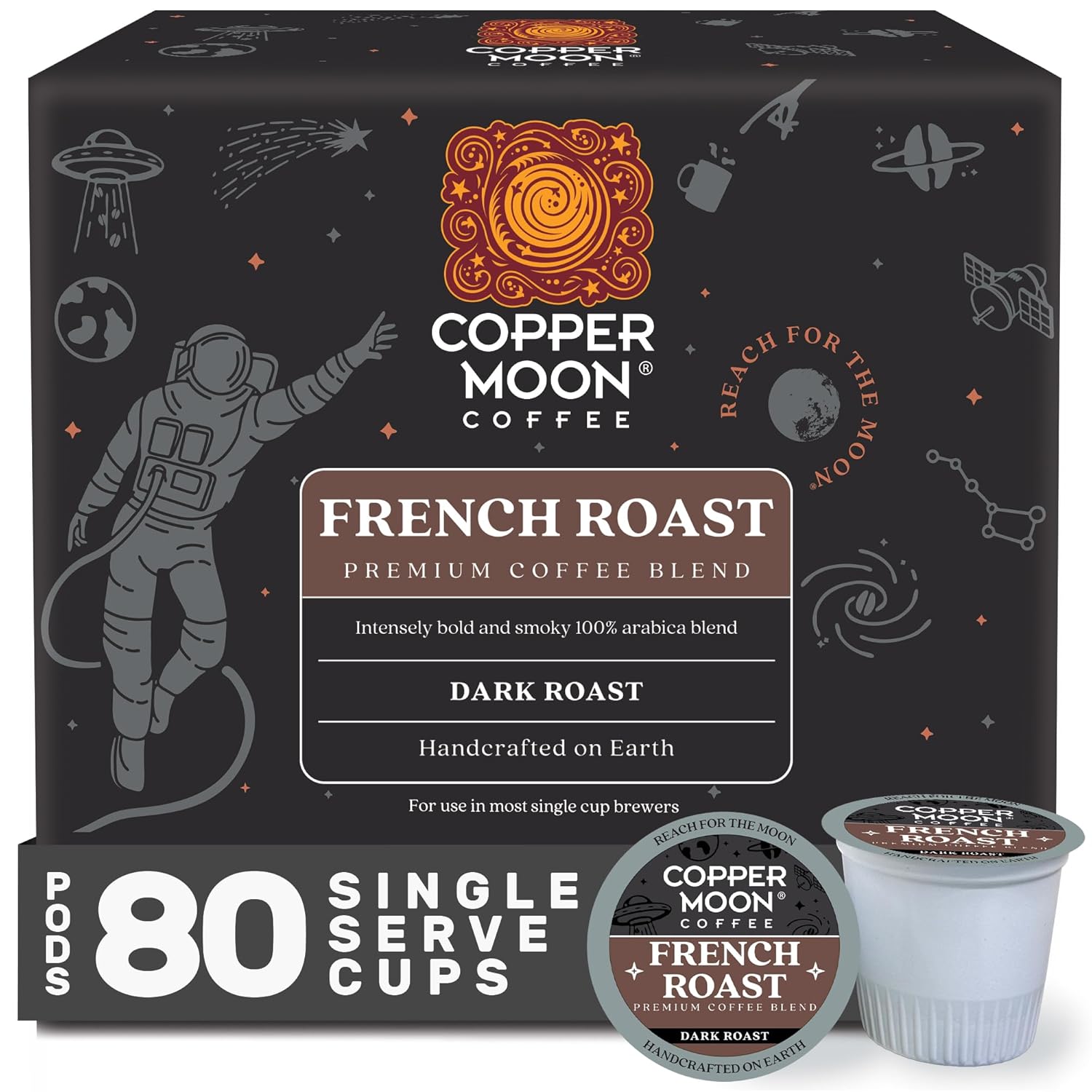 Copper Moon Dark Roast Pods, 80 ct - Bold French Blend