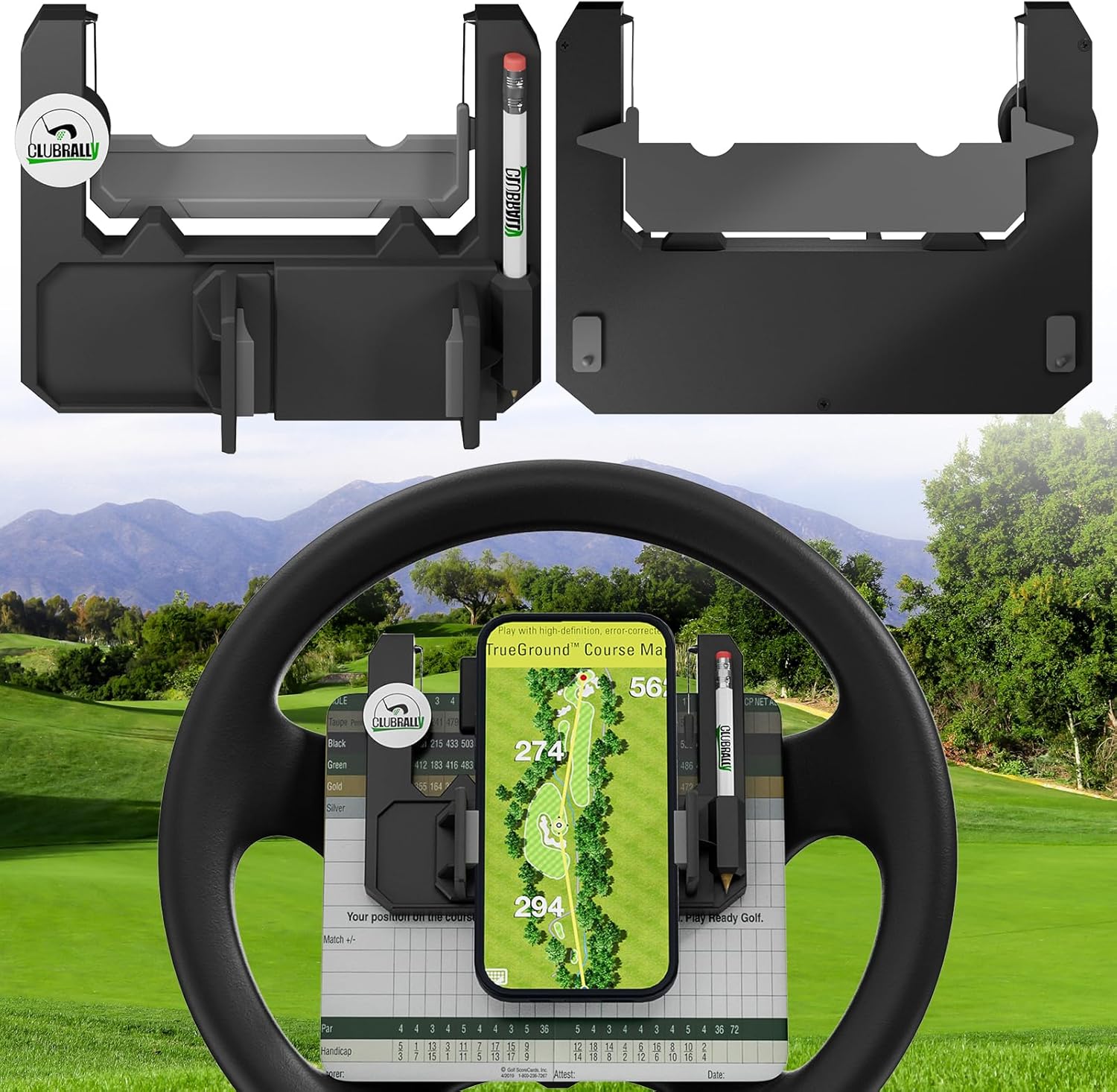 Hands-Free Golf Cart Phone Mount by CLUBRALLY