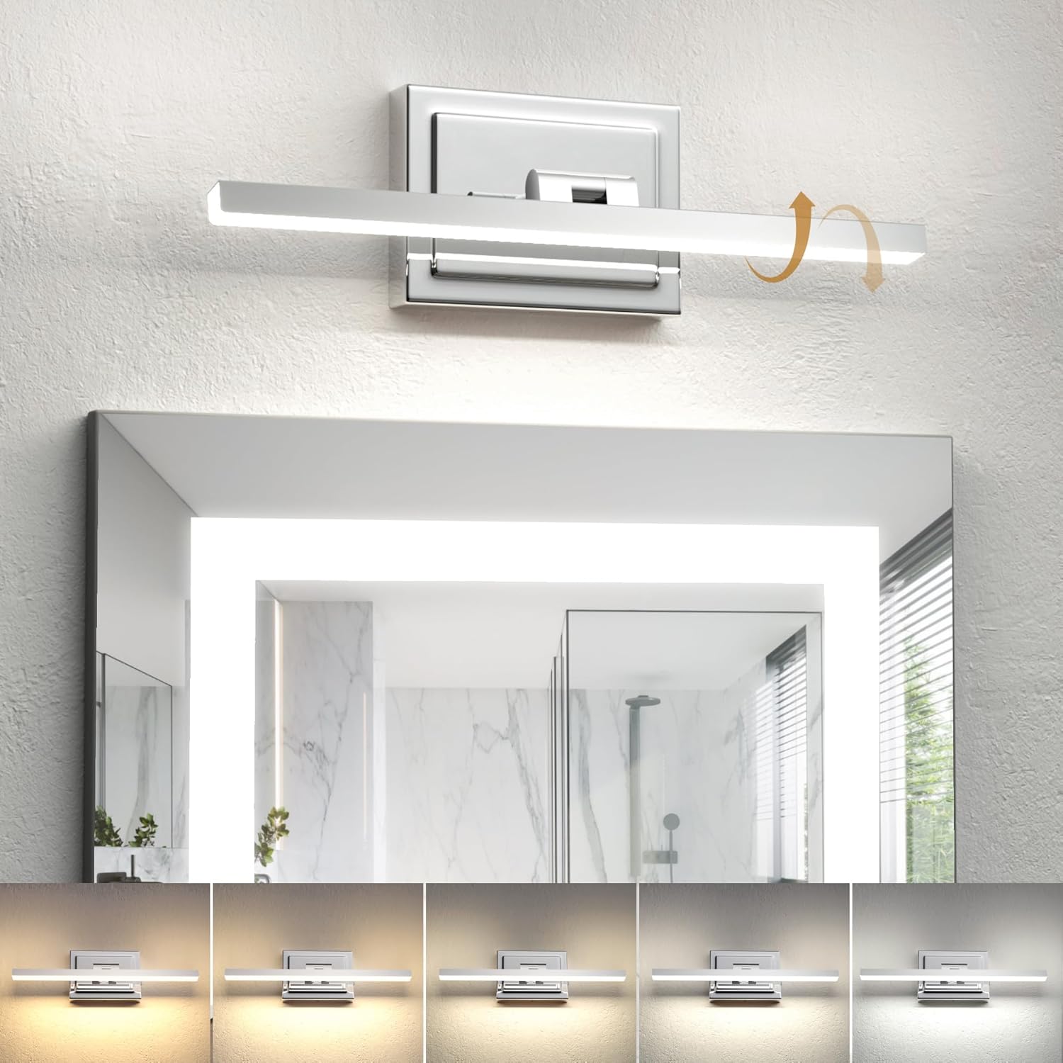 NIORSUN 15.7 Inch Modern Bathroom Light Fixture for Elegance