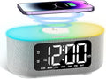 JALL Fabric Alarm Clock with Big LED Display - Wireless Charging