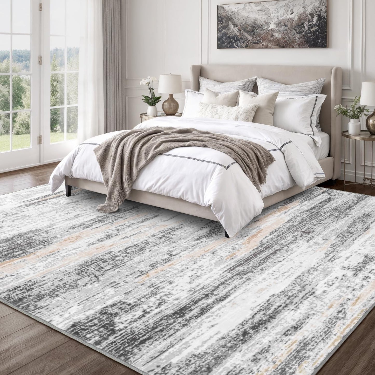 Rugflix 6x9 Area Rugs for Living Room, Soft Low Pile Carpet
