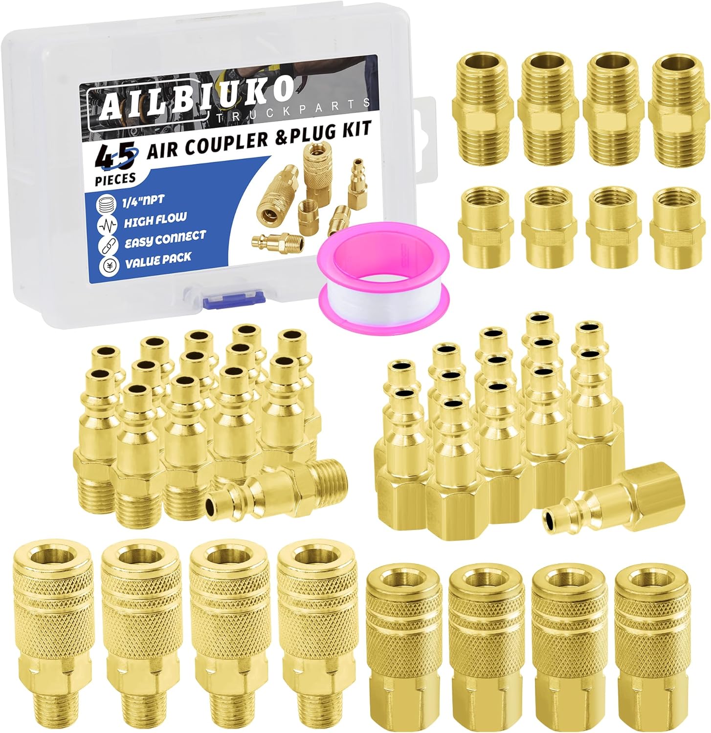 Ultimate Air Tool Kit by Ailbiuko - Quick Connect & Seamless Compressor Setup!
