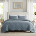 Blue Cloud Quilt King Size Bedding Set - Puffy Lightweight Comfort