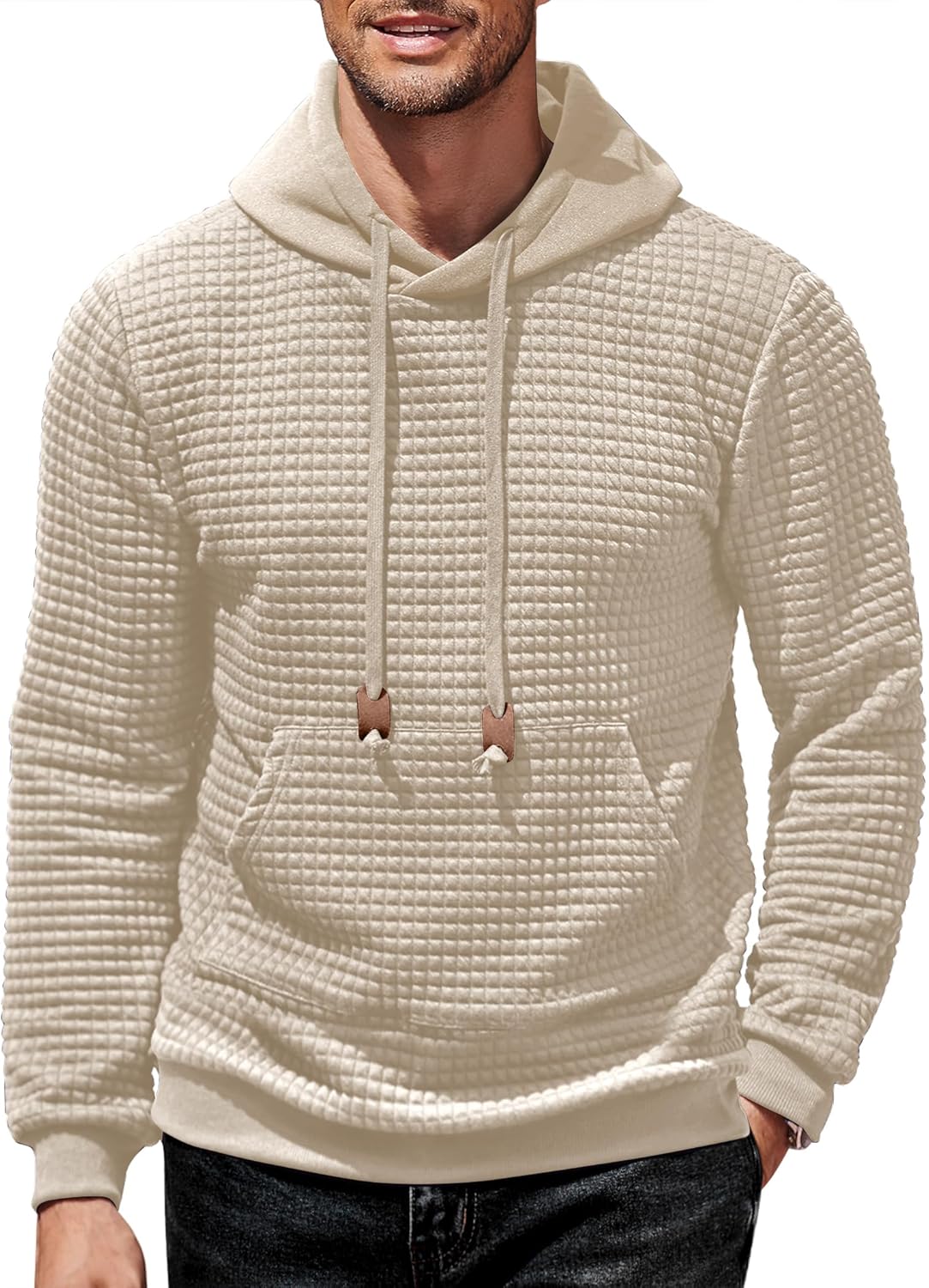 COOFANDY Waffle Knit Hoodie - Cozy Style Upgrade