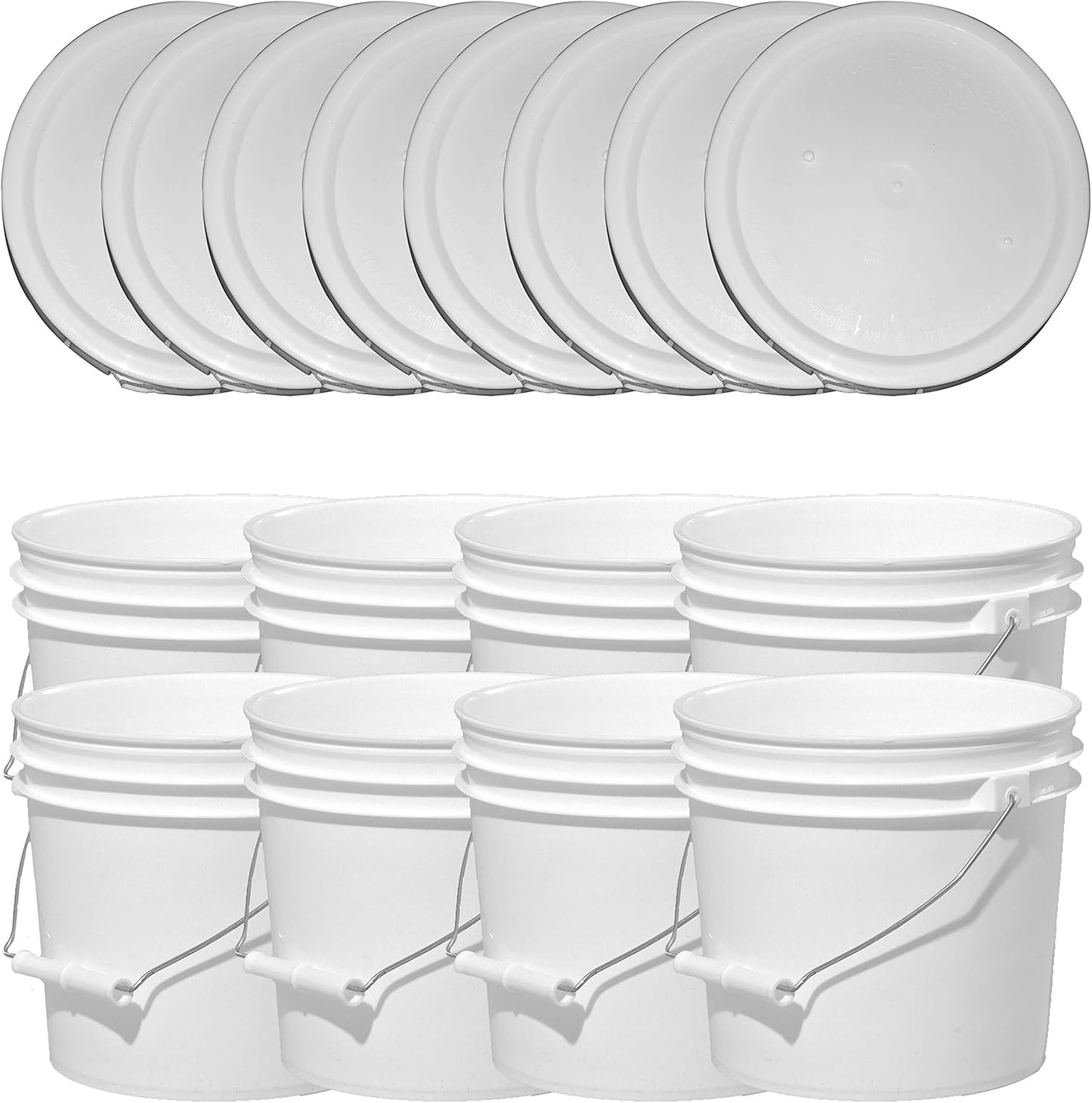 Premium 1 Gallon Bucket Set with Lids - Food Grade Pails