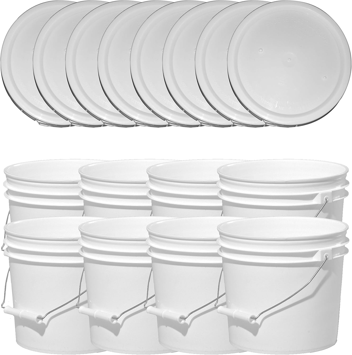 Premium 1 Gallon Bucket Set with Lids - Food Grade Pails