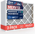 BNX TruFilter 20x25x4 (2-Pack) MERV 13 - USA-Made Air Filters for Healthier Air