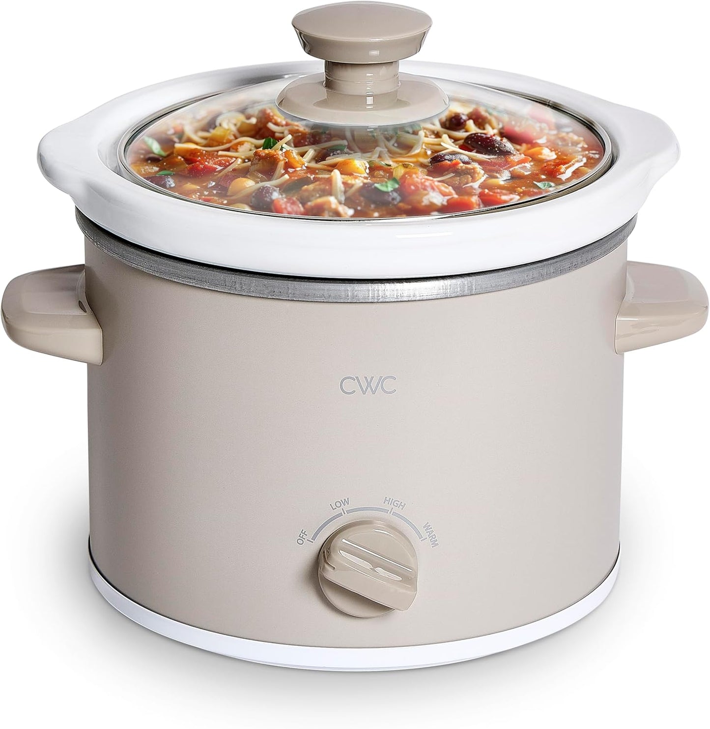 Compact 2QT Mini Electric Round Slow Cooker for Easy Meals