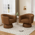 Swivel Barrel Accent Chair Set of 2 - Mid Century 360 Upholstered