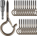 100 Pcs Copper Screw-in Hooks for Outdoor String Lights - Swivel Q