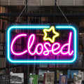 Neon Closed Signs for Business 16.5in x 9in - Bright LED Closed Sign