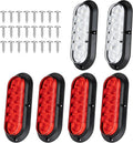 6PCS 6 in Oval LED Trailer Tail Lights - Bright Dual-Mode Safety