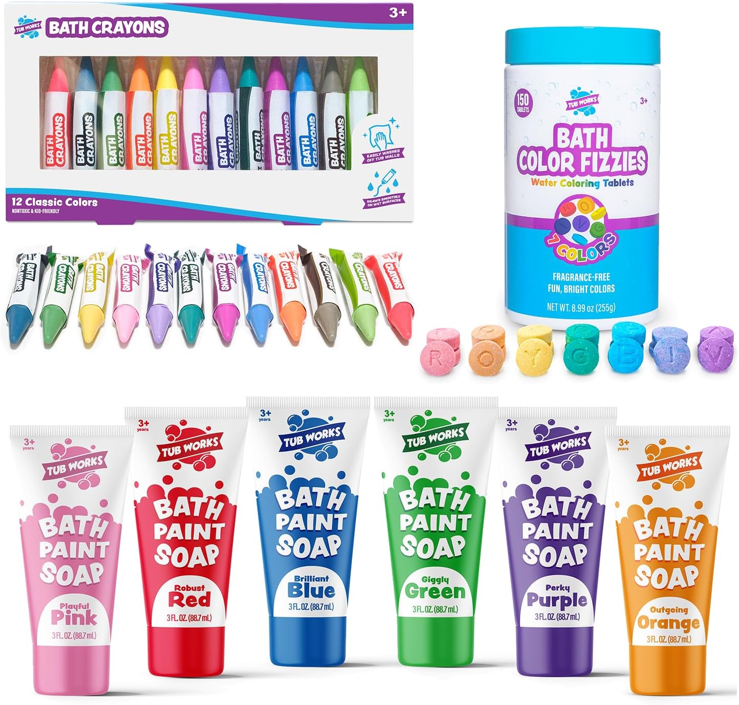 Transform Bath Time with Tub Works Colorful Kids Bath Set