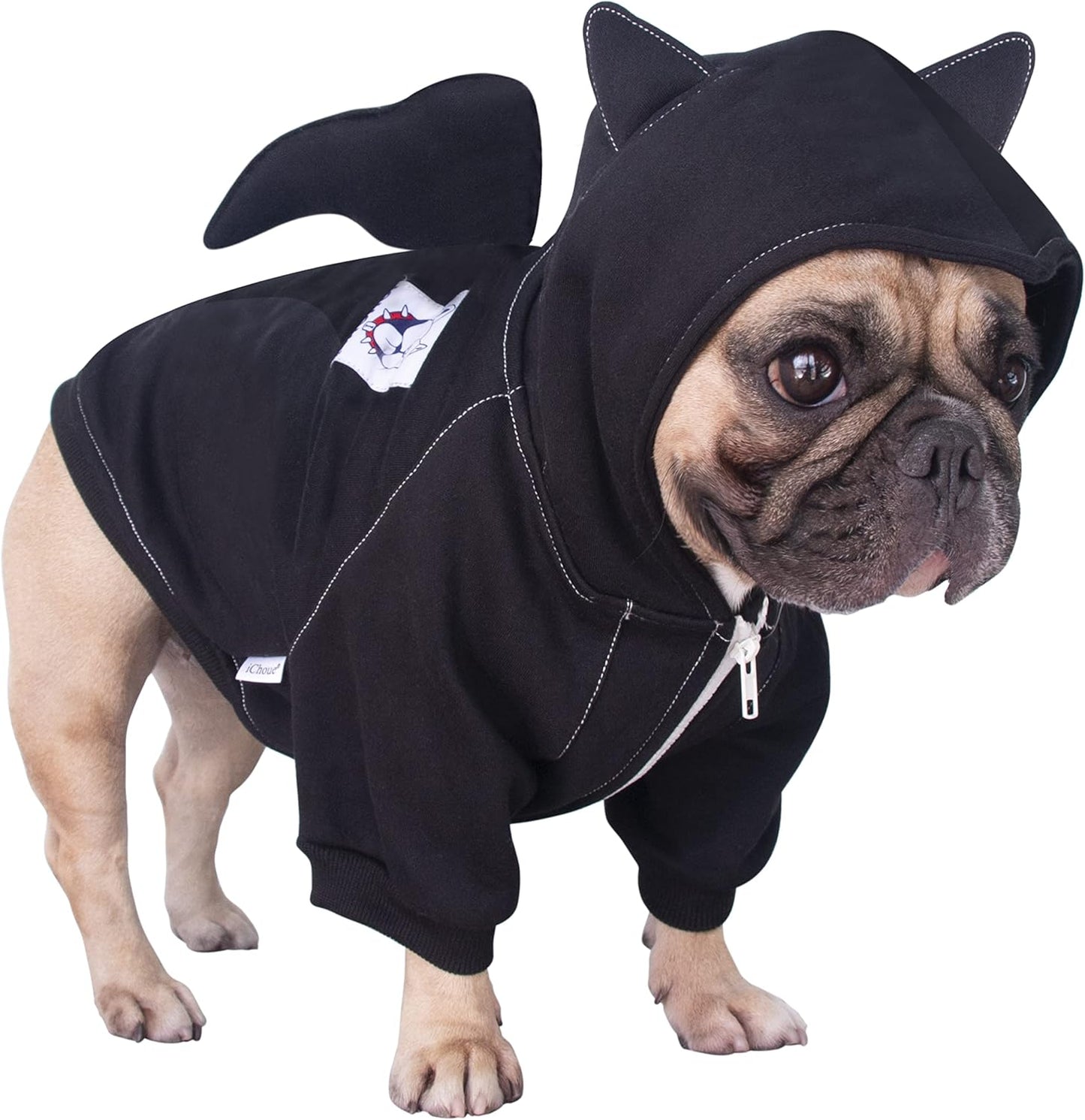 iChoue French Bulldog Batman Costume for Medium Dogs in Black