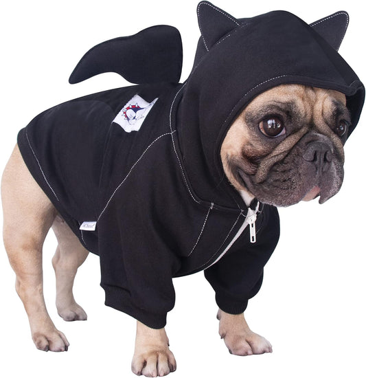 iChoue English Bulldog Batman Dog Costume for Winter Fun
