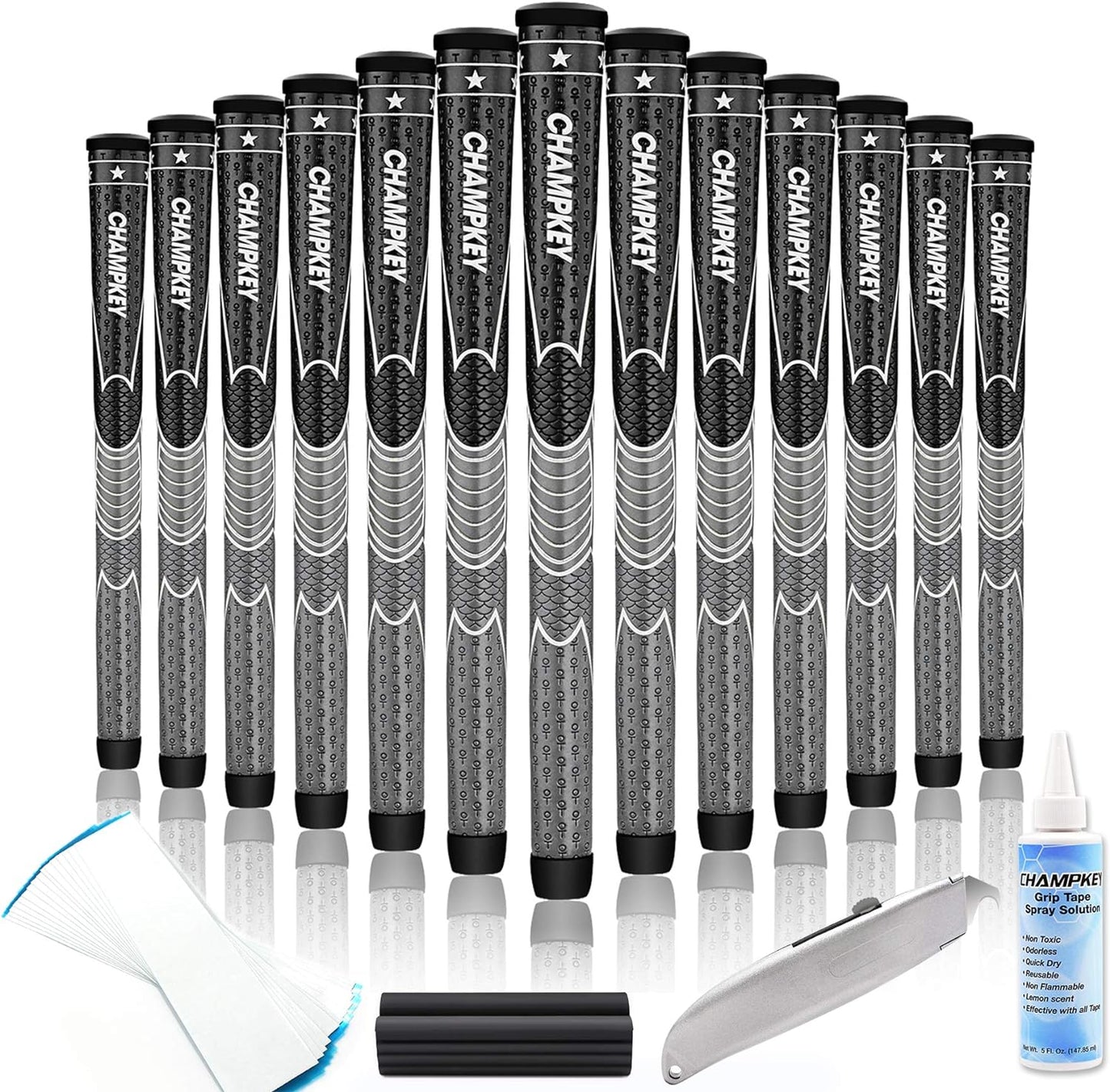 CHAMPKEY Polyurethane Golf Grips - 13 Pack Comfort & Control