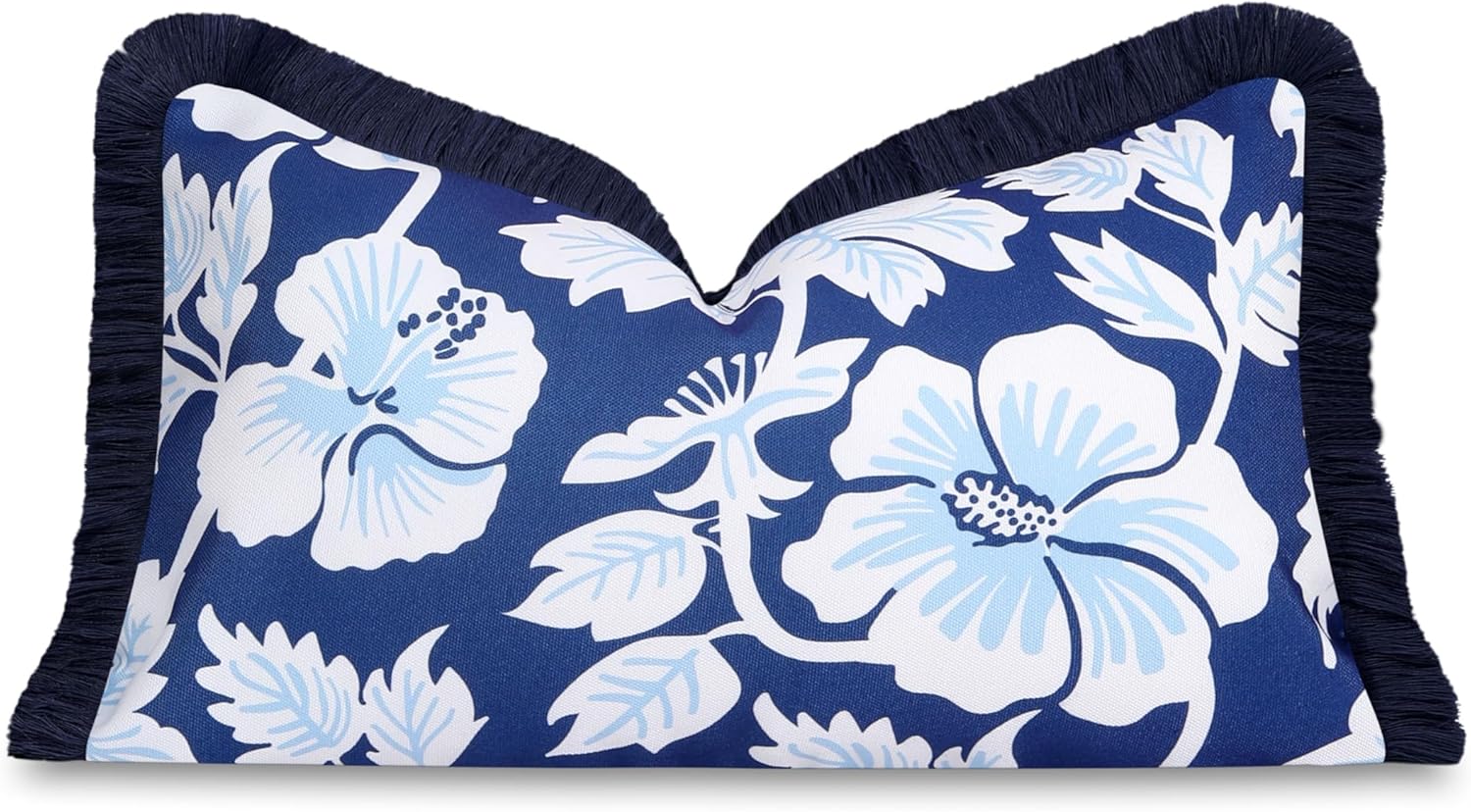 Hofdeco Premium Coastal Lumbar Pillow Cover for Indoor Outdoor Use