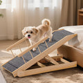 Dog Ramp for Bed - Adjustable Non-Slip Wooden Pet Ramp