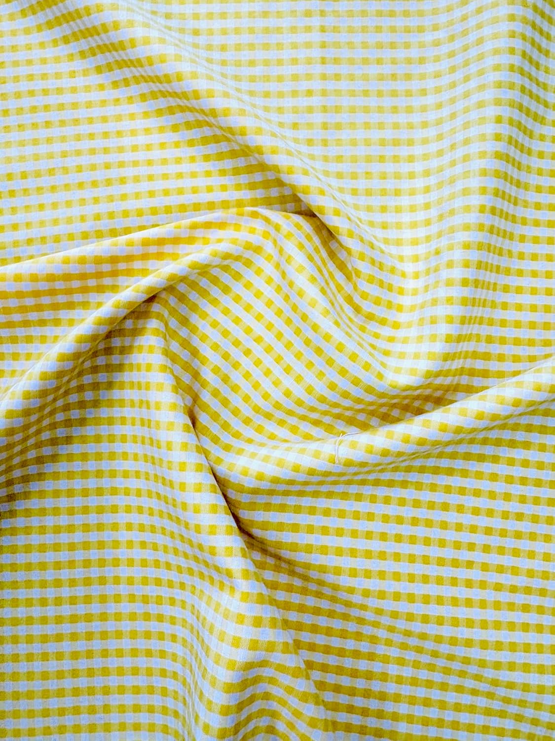 60 Inch Wide Gingham Checkered Poplin Shirting Fabric by Yard