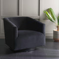 Birdie Black Velvet Swivel Accent Chair - Chic Fully Assembled