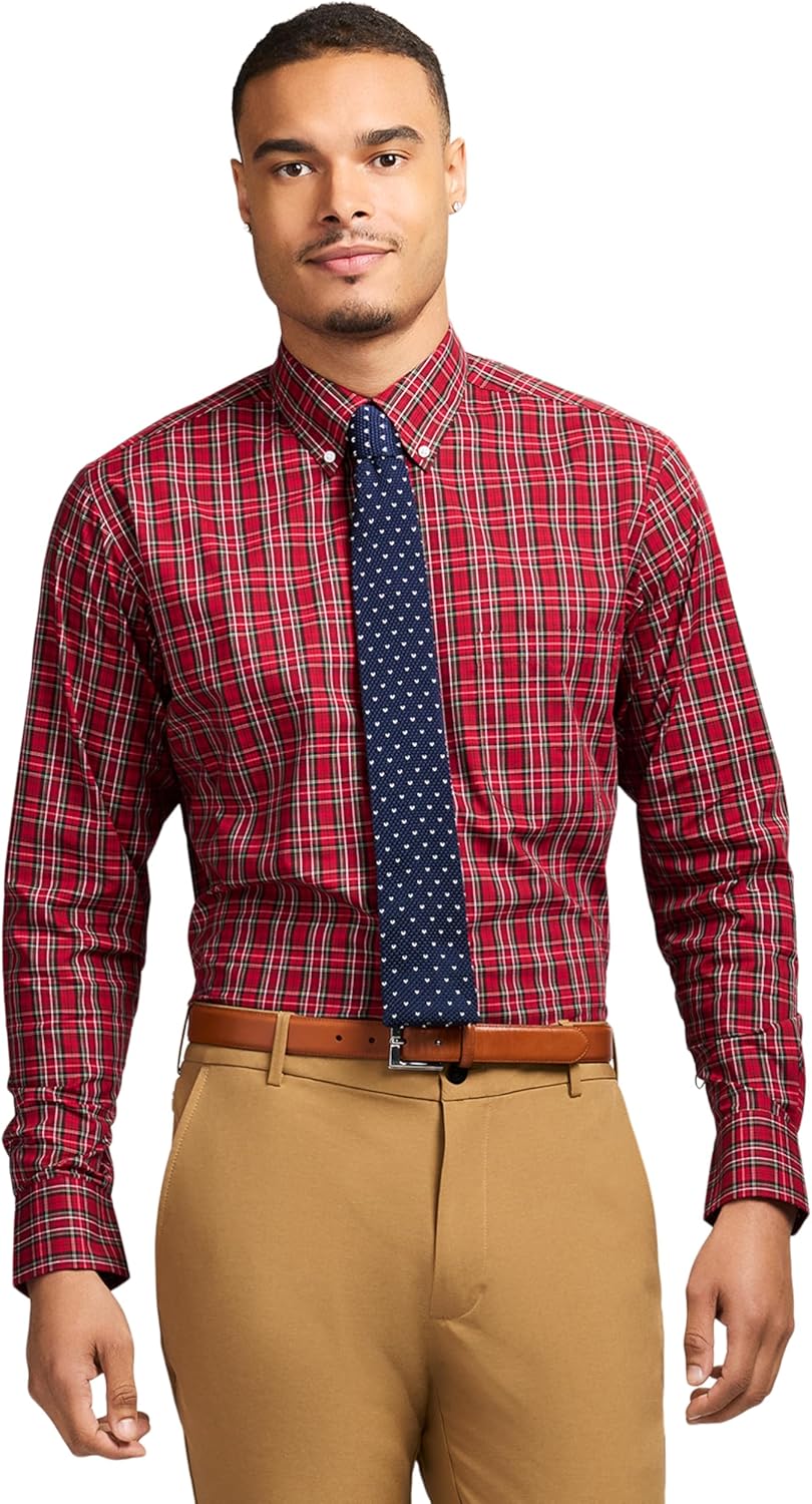 IZOD Men's Dress Shirt Regular Fit Long Sleeve Wrinkle Free