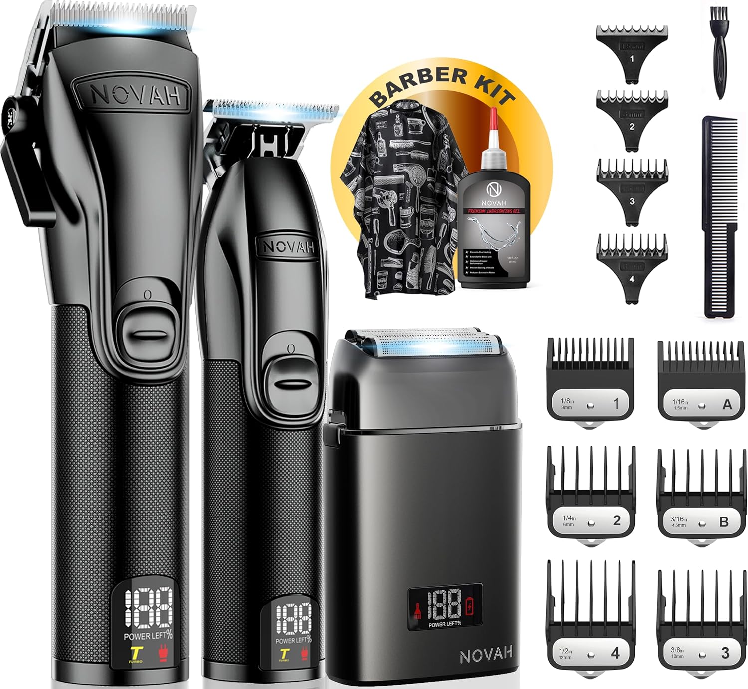 Professional Barber Clippers and Trimmer Set for Men - Novah