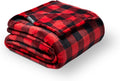 Twin/Twin XL Textured Fleece Blanket - Chester Buffalo Plaid Red/Black
