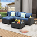 5 Pieces Patio Furniture Set All-Weather Wicker Sectional Sofa