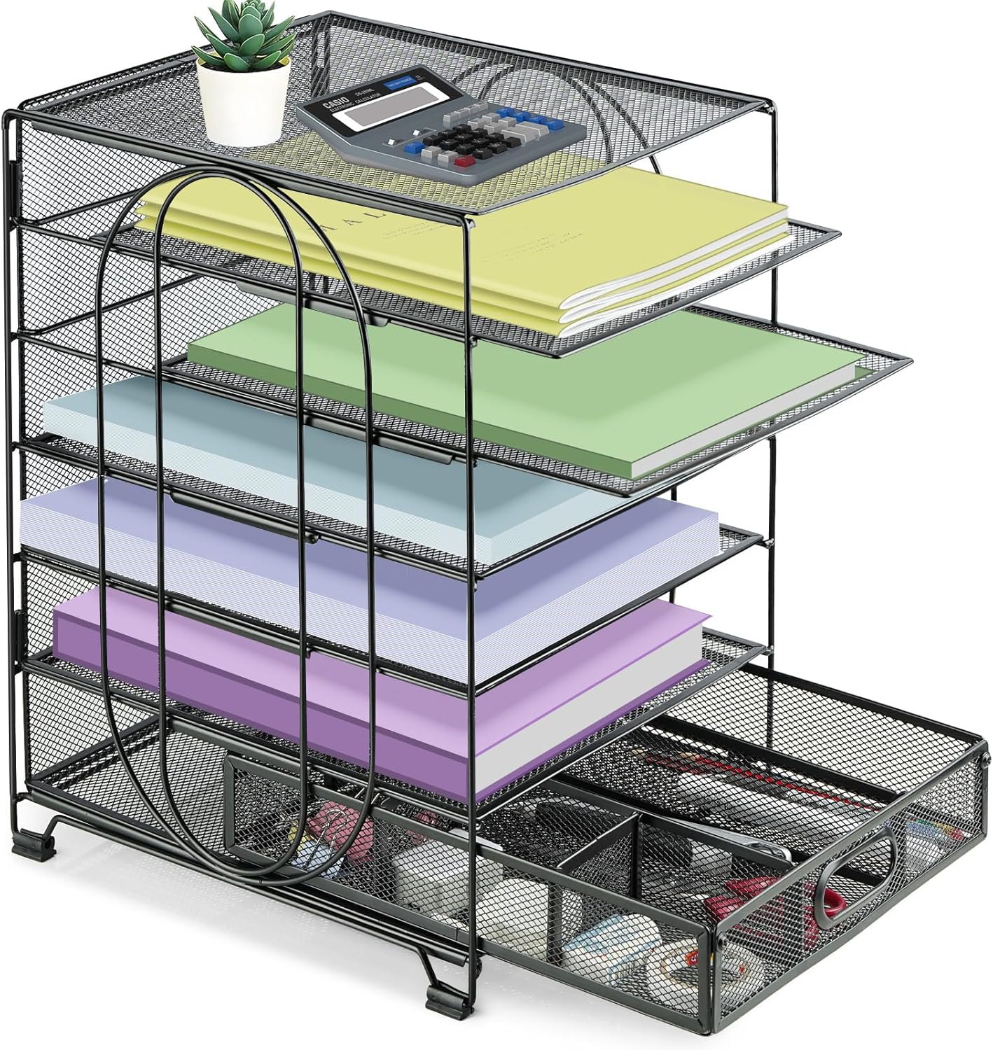 Samhe 6-Tier Desk Organizer: Sleek Space Saver!