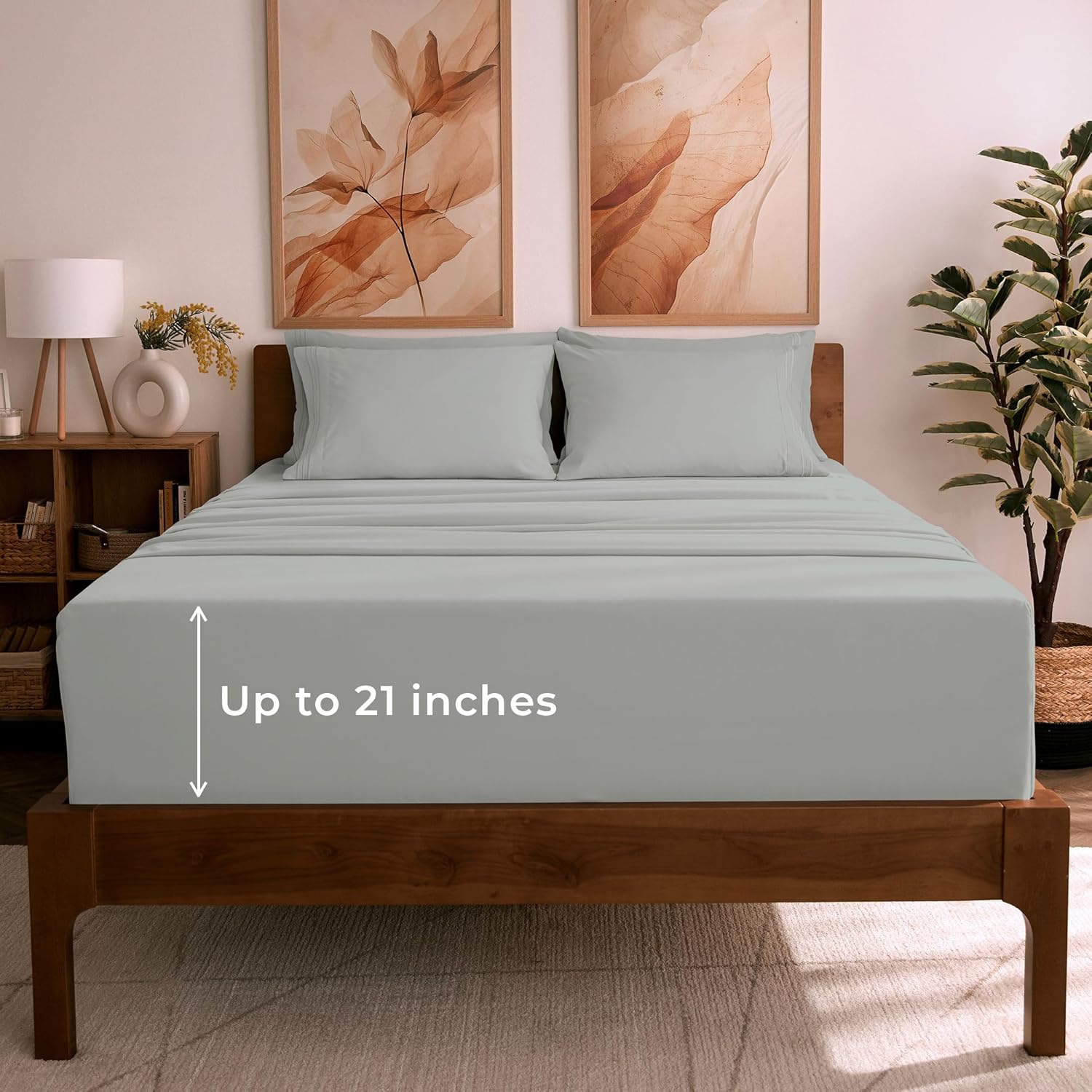 Mellanni Queen Sheet Set - 6-Piece Ultra Soft Cooling Bedding