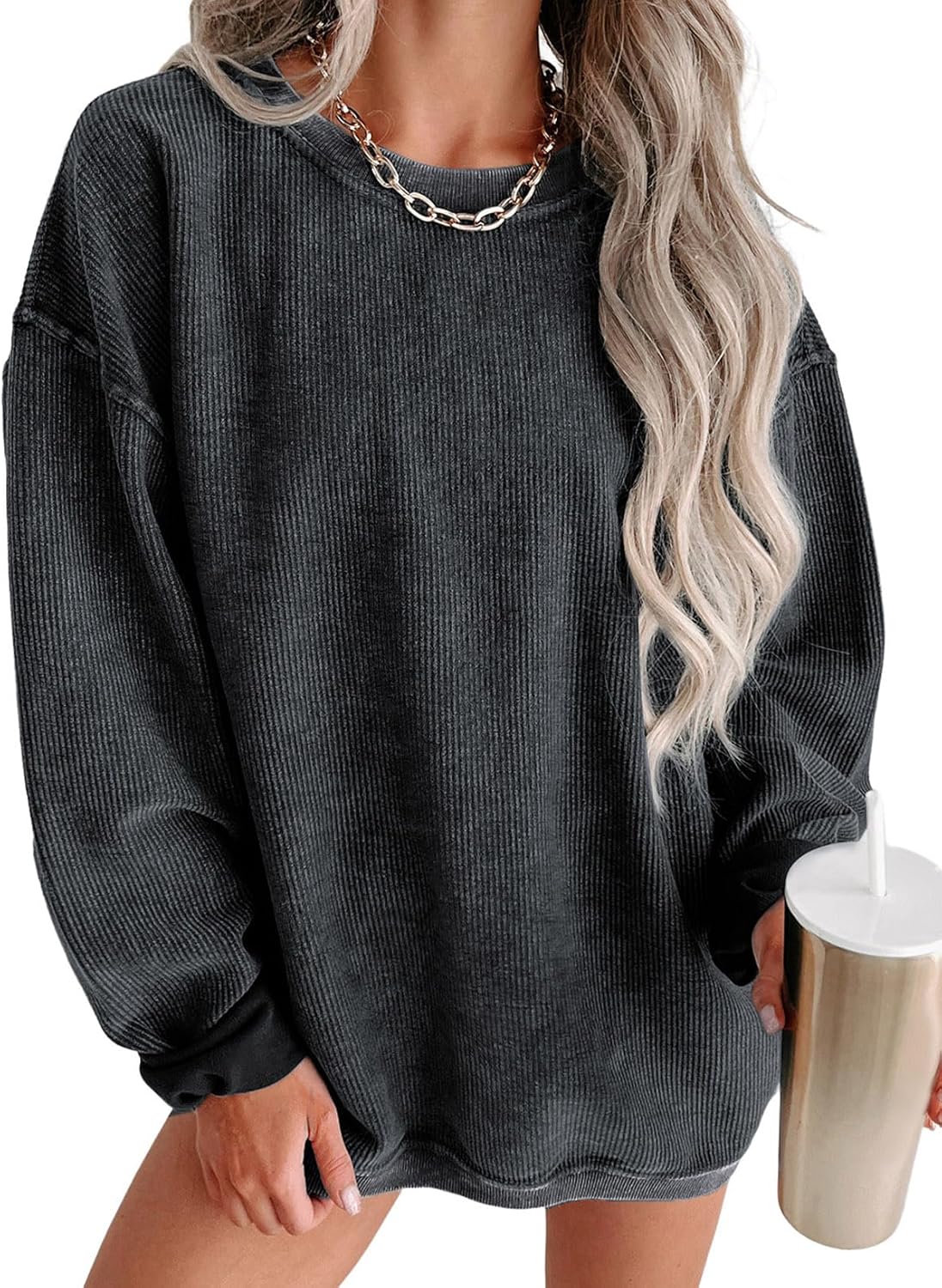 Women's Casual Corduroy Sweatshirts for Fall and Winter Style